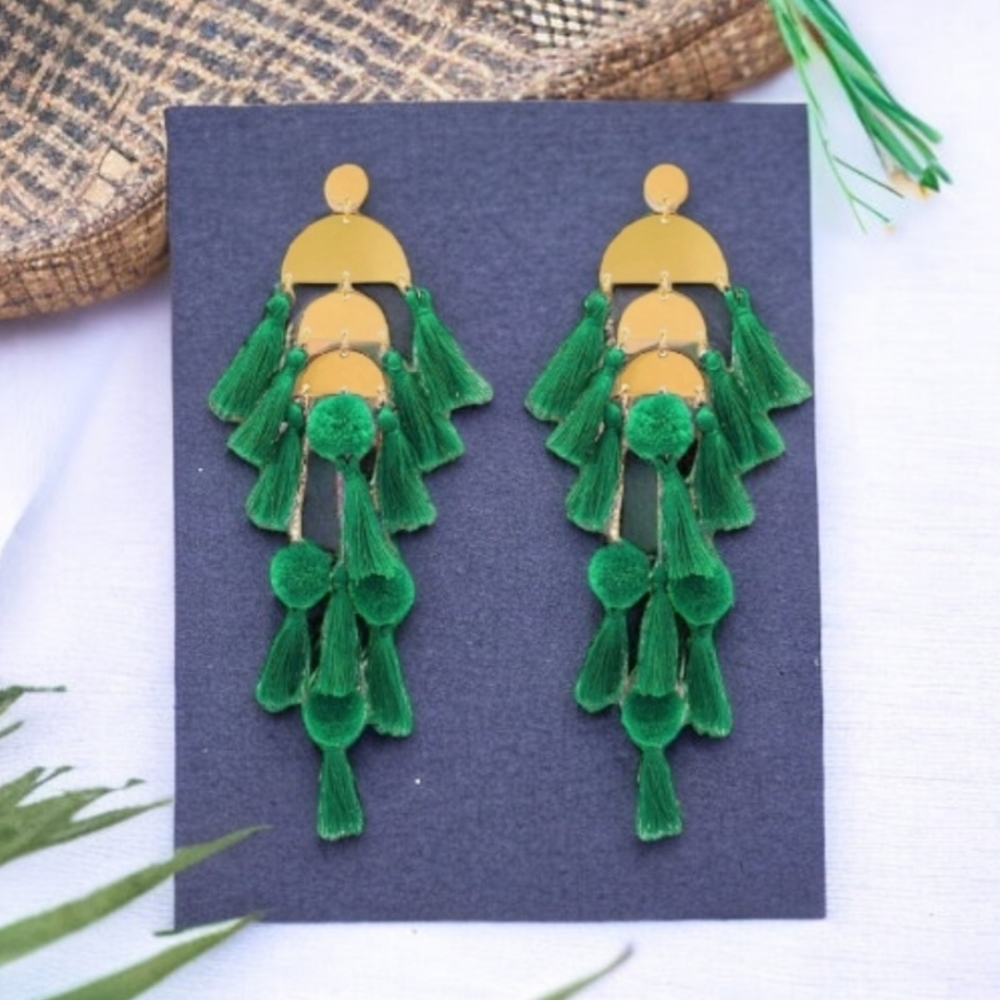 Handmade Boho Statement Tassle Earrings